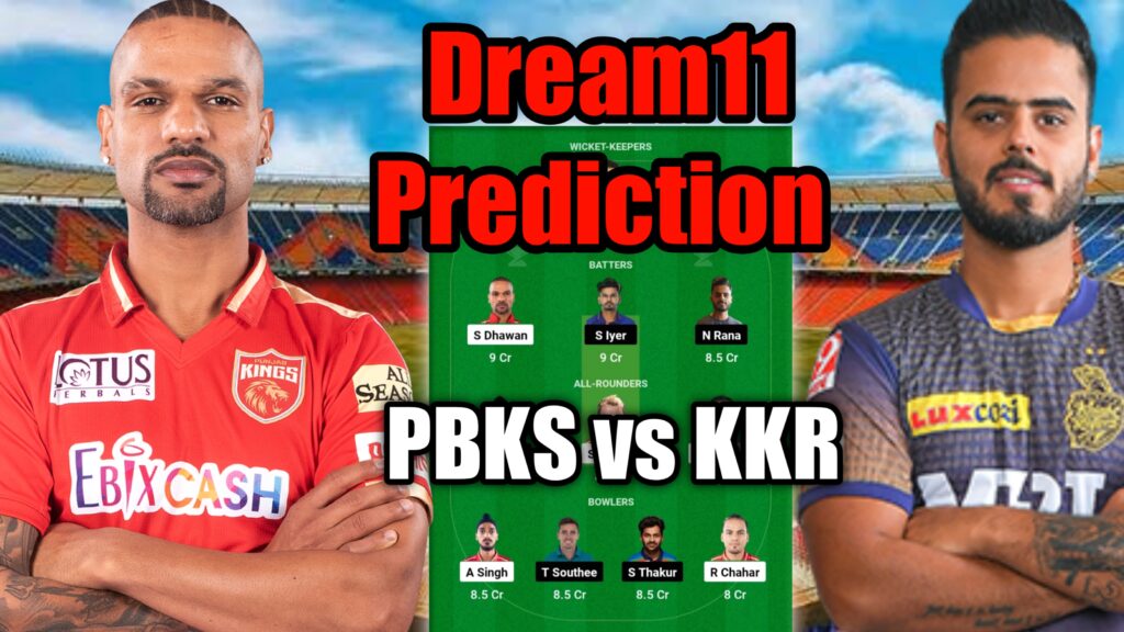 PBKS vs KKR dream11 prediction