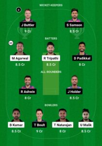 srh vs rr dream11 team