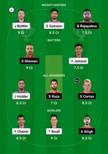 RR vs PBKS Dream11 Team