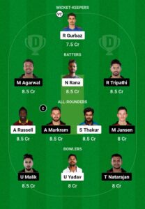 KOL vs SRH Dream11 Team